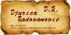Đurica Radovanović vizit kartica